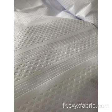 Tissu polyester blanc gaufré